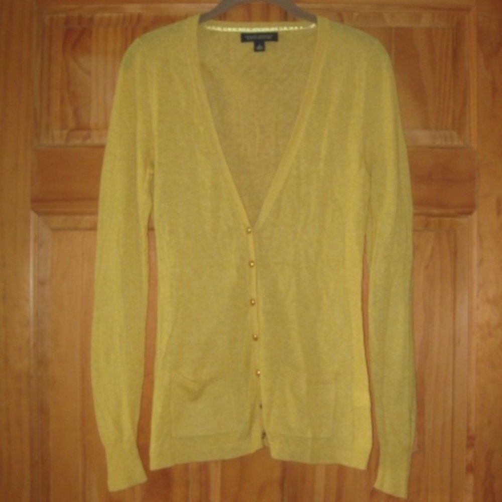 Banana Republic Yellow Boyfriend Cardigan